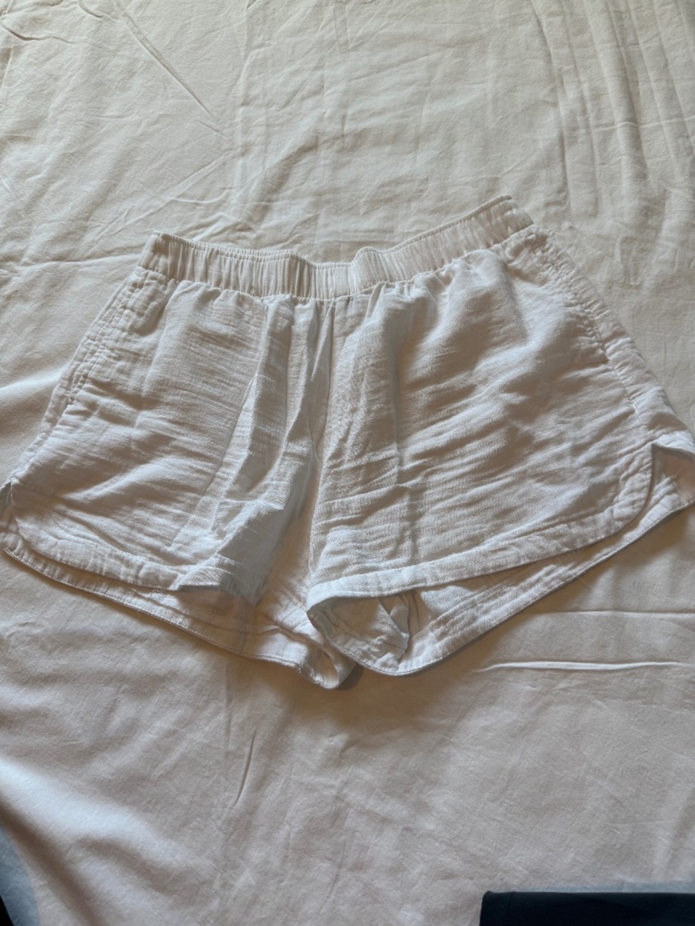 Old Navy Soft Shorts White 100% Cotton Elastic Waist Comfort Pockets Size Large